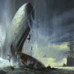 Самый знаменитый кит, Моби Дик, кашалот нападает
